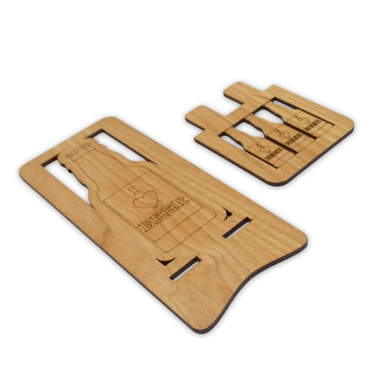 I Love Beer Phone Stand — Laser Cut Wooden Gift for Beer Lovers