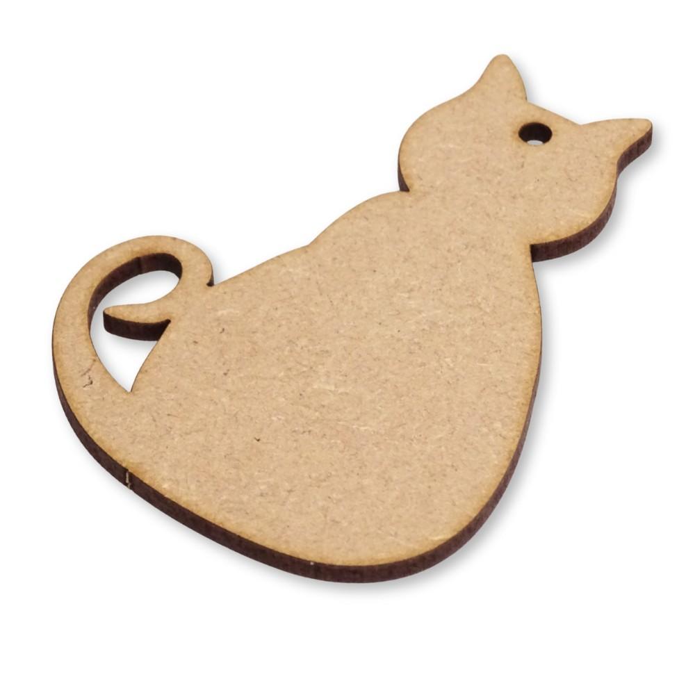 3mm thick MDF cat-shaped cutout with a hole on a white background