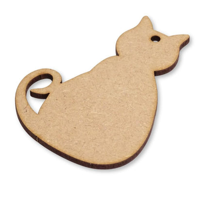 3mm thick MDF cat-shaped cutout with a hole on a white background