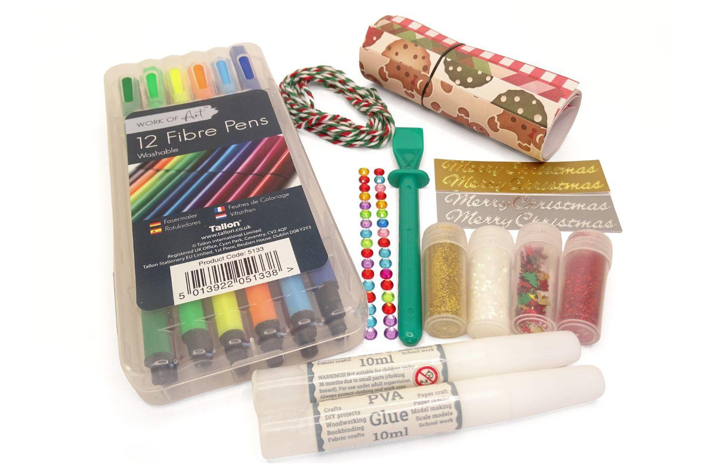 Contents of the kit on a white background. 