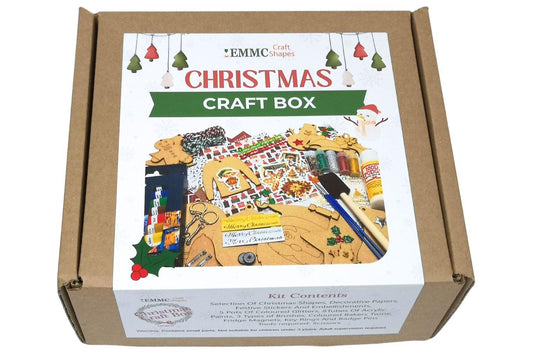 Christmas craft box with festive design on the lid