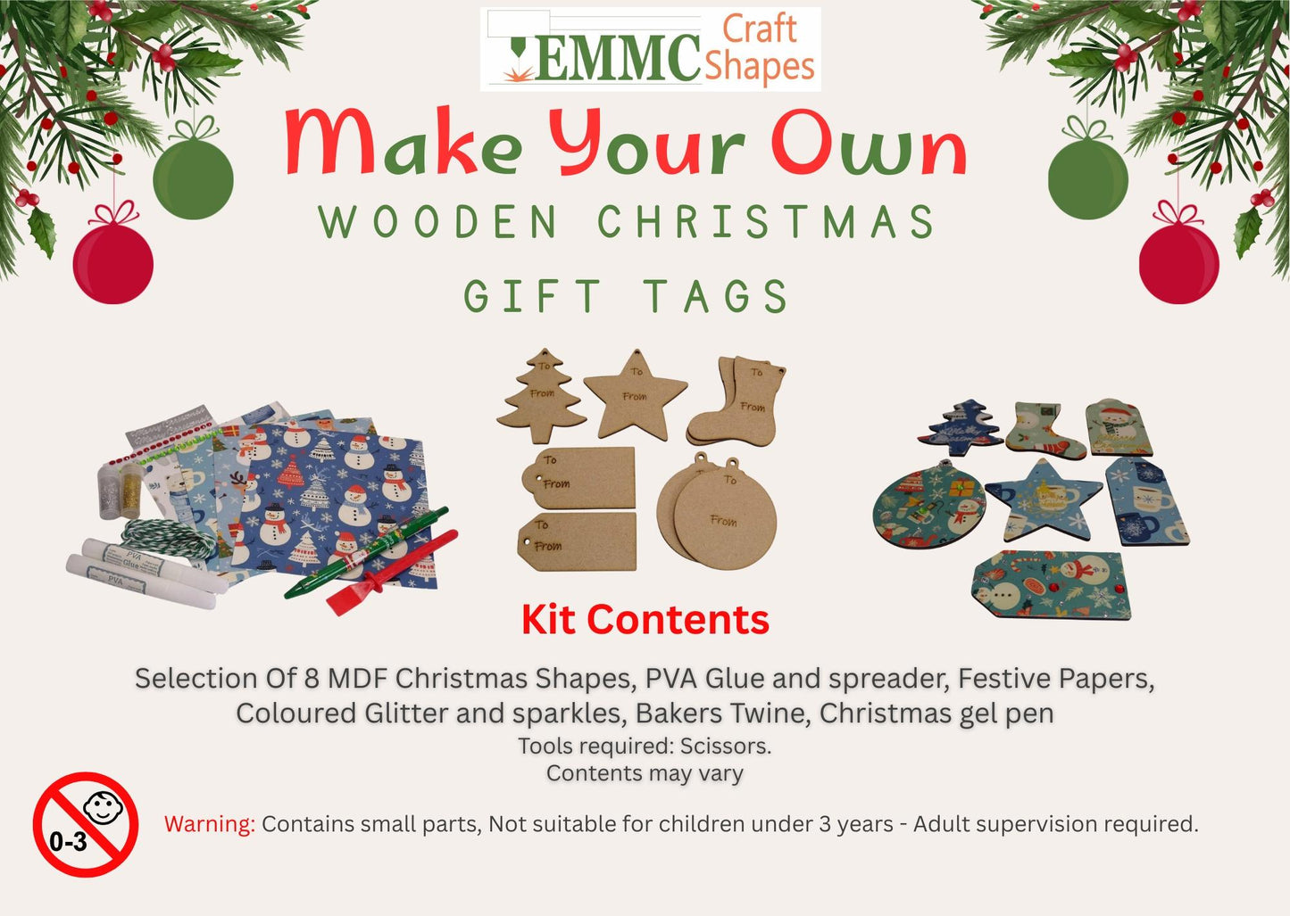 Make your own wooden Christmas gift/present tags