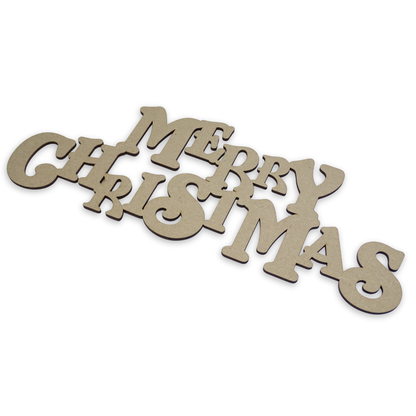 cut-out of "Merry Christmas" made from 3mm thick MDF