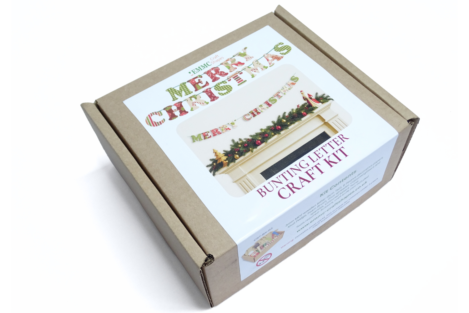 Christmas kit Box with label on white background