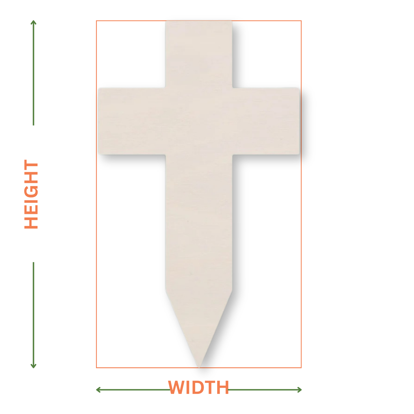 Pointed cross wooden craft cut out - plywood