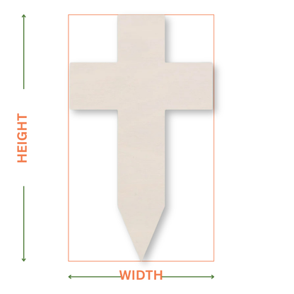 Pointed cross wooden craft cut out - plywood