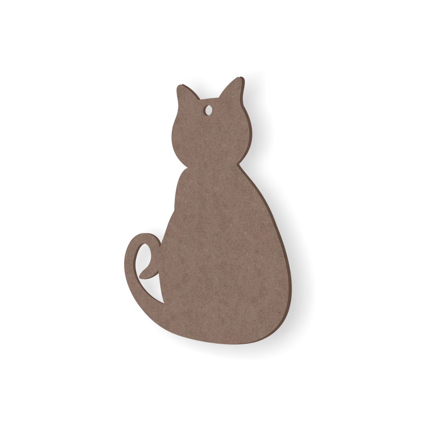 2mm MDF cut-out of a cat shape on a white background