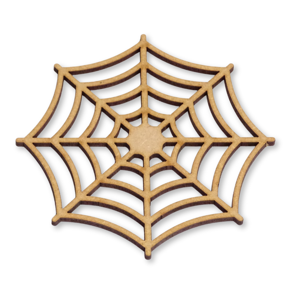 MDF spiders web cut-out on a white background