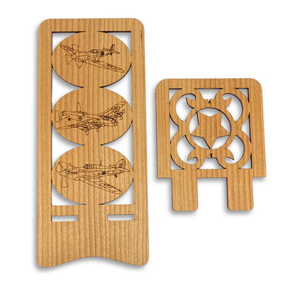 WWII Aircraft Phone Stand — Spitfire, Hurricane & Lancaster Bomber Gift