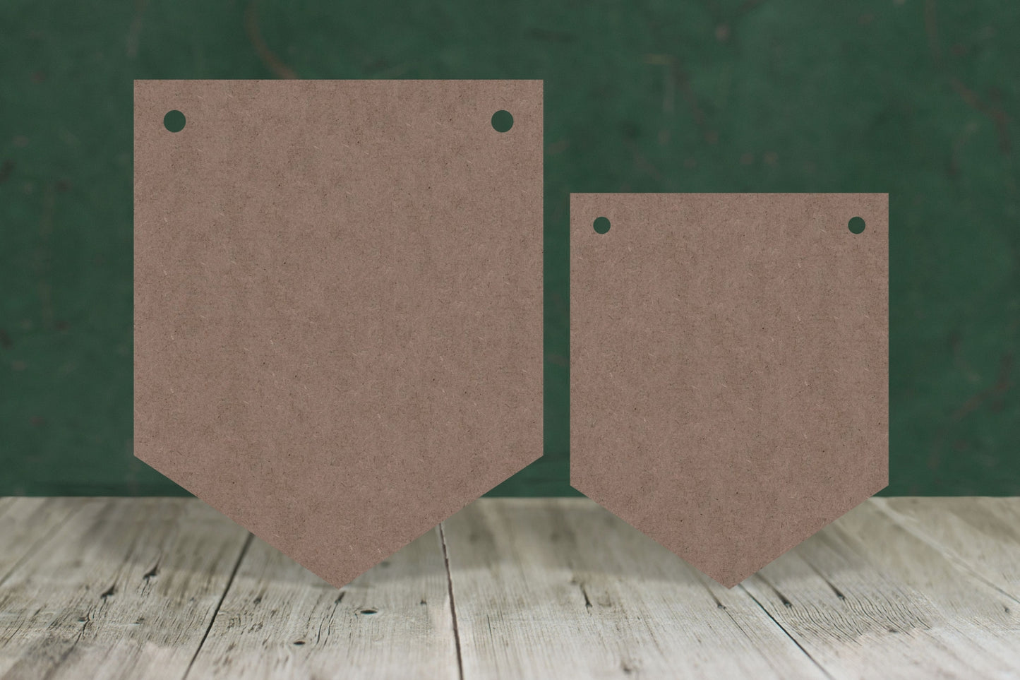 Bunting flags (square to point) - 2mm MDF