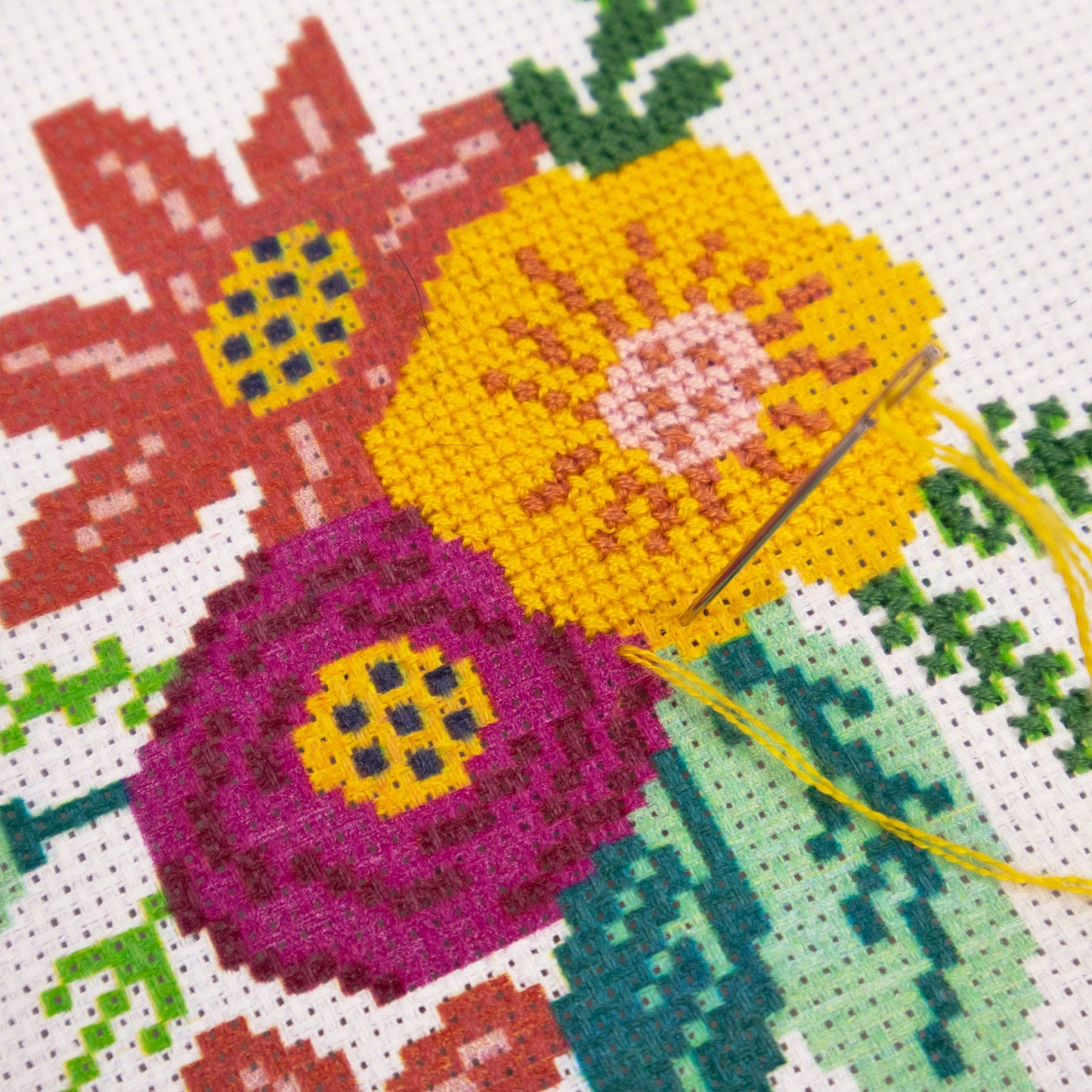 Cross Stitch craft set for Adults –  Includes two designs Floral and fresh fruit
