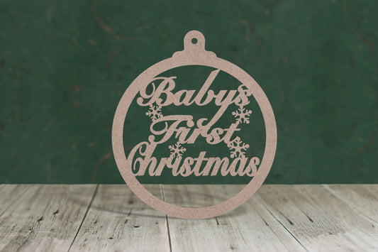 Babys first christmas bauble 3 - wooden craft blank - 3mm MDF