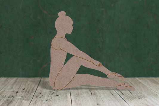 ballet girl sitting - wooden craft shape - 2mm MDF