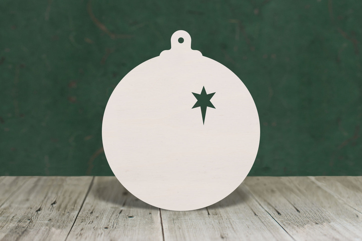 Baubles with star - wooden craft shape - 4mm Plywood