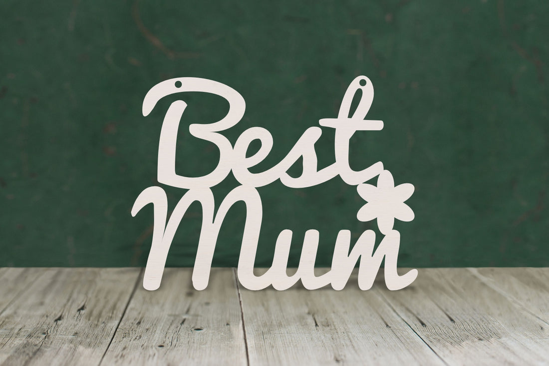 Best Mum Script craft shape - wooden blank, cut from 4mm thick plywood