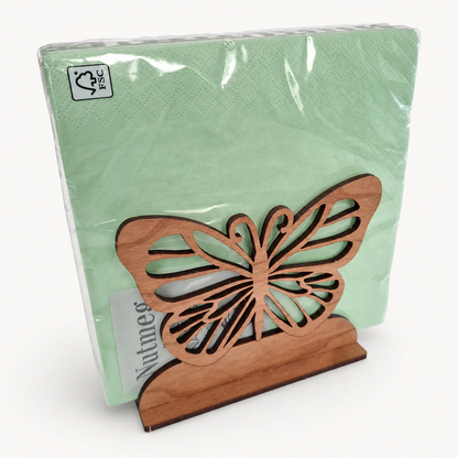 Butterfly Napkin Holder — Laser Cut Cherry Wood Table Accessory