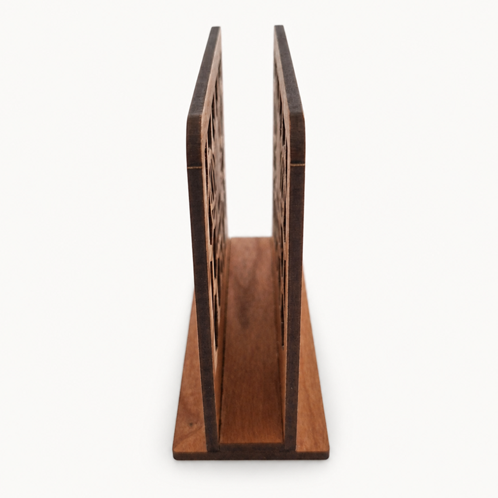 Bee & Honeycomb Napkin Holder — Laser Cut Cherry Wood Table Accessory