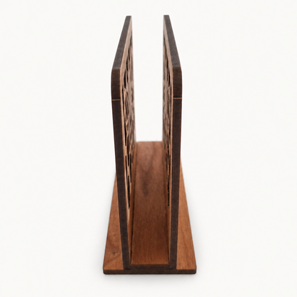 Bee & Honeycomb Napkin Holder — Laser Cut Cherry Wood Table Accessory