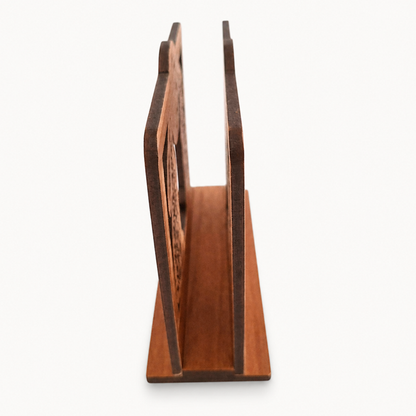 Moon Gazing Hares Napkin Holder — Laser Cut Cherry Wood Table Accessory