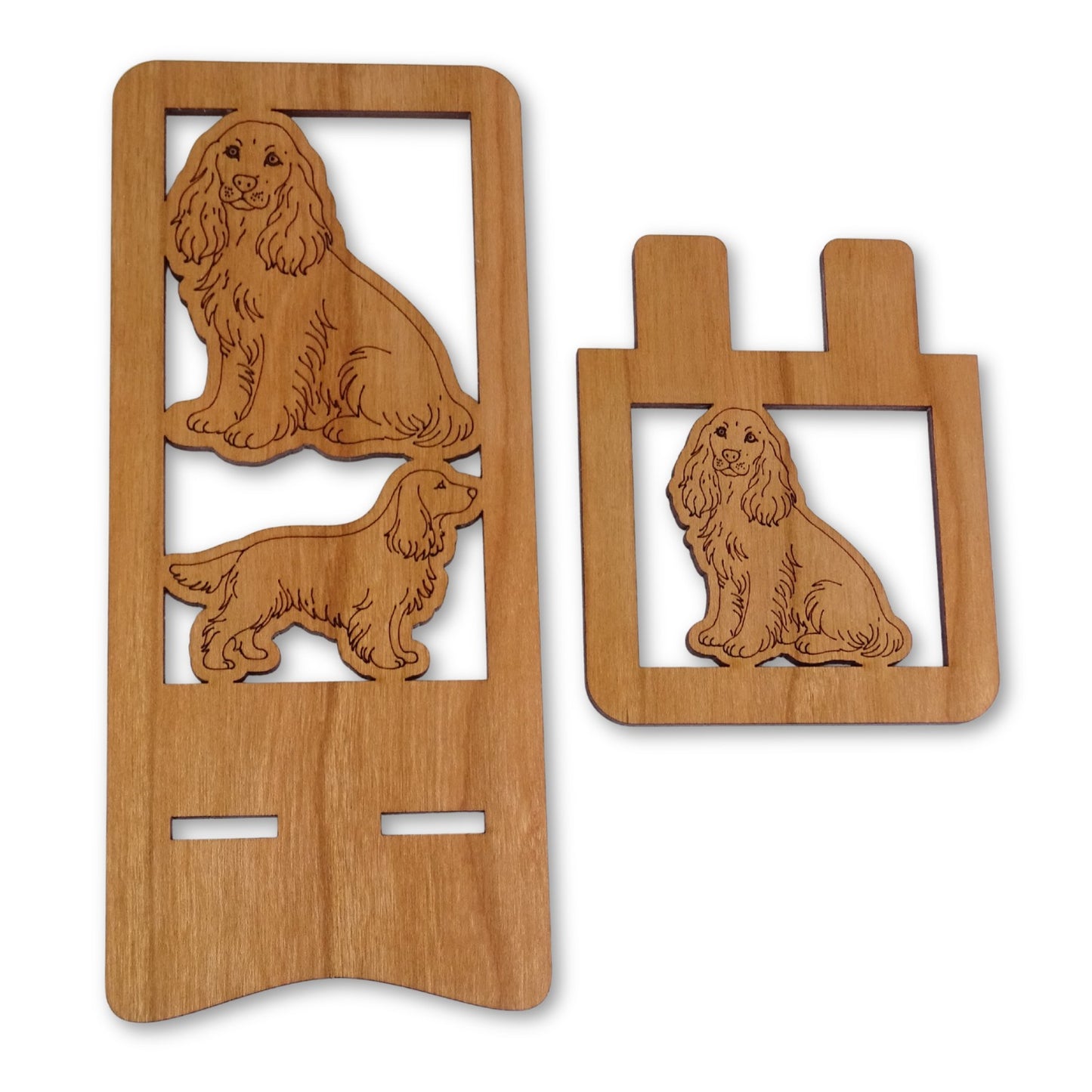 Cocker Spaniel Phone Stand — Laser Cut Wooden Dog Lover Gift