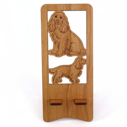 Cocker Spaniel Phone Stand — Laser Cut Wooden Dog Lover Gift