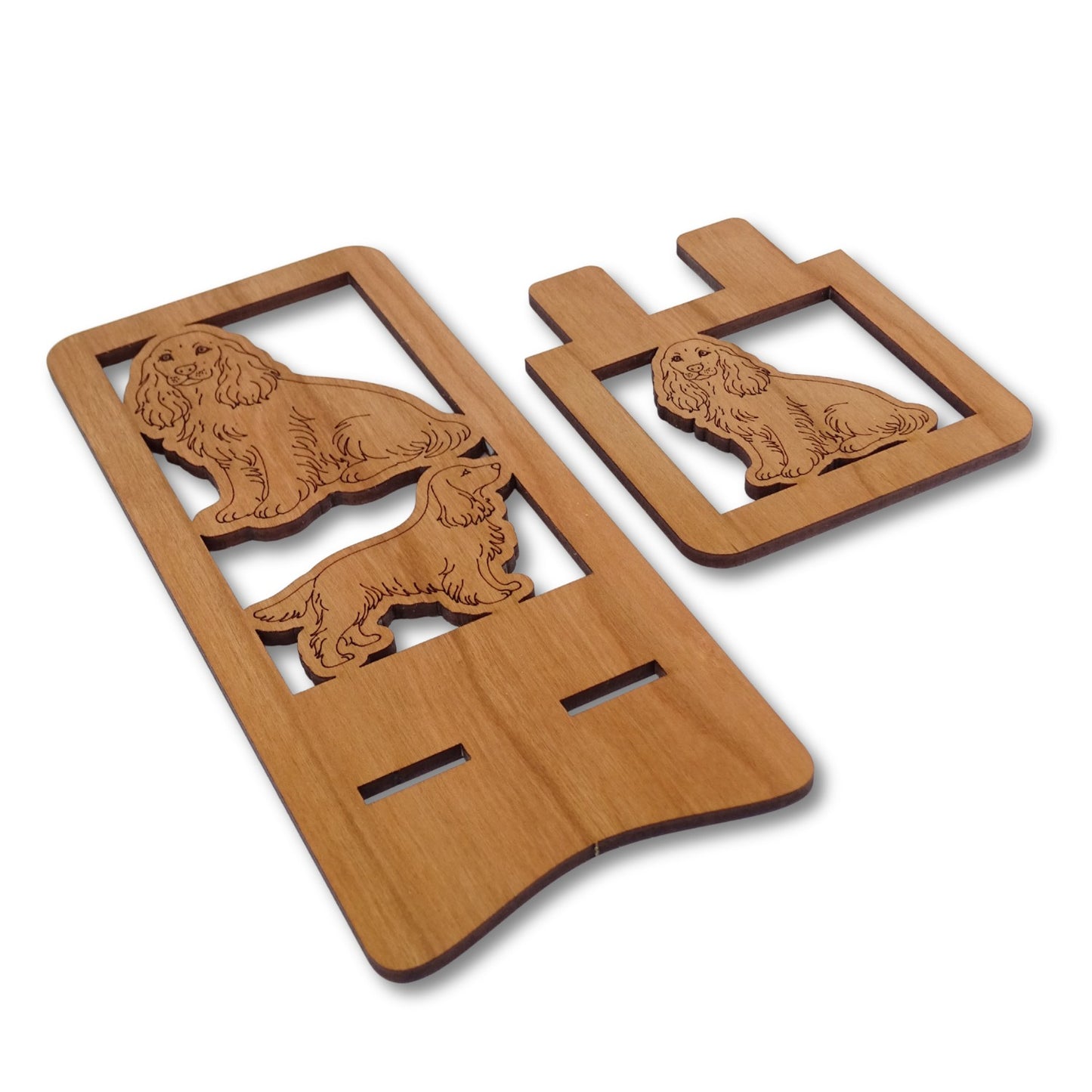 Cocker Spaniel Phone Stand — Laser Cut Wooden Dog Lover Gift