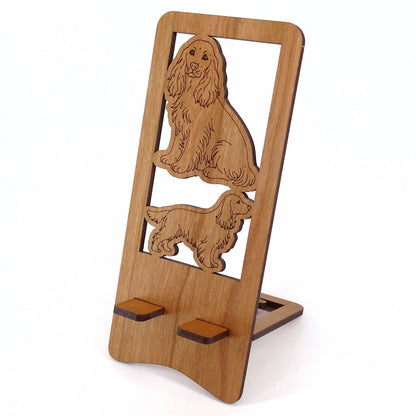 Cocker Spaniel Phone Stand — Laser Cut Wooden Dog Lover Gift