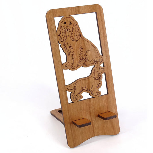 Cocker Spaniel Phone Stand — Laser Cut Wooden Dog Lover Gift