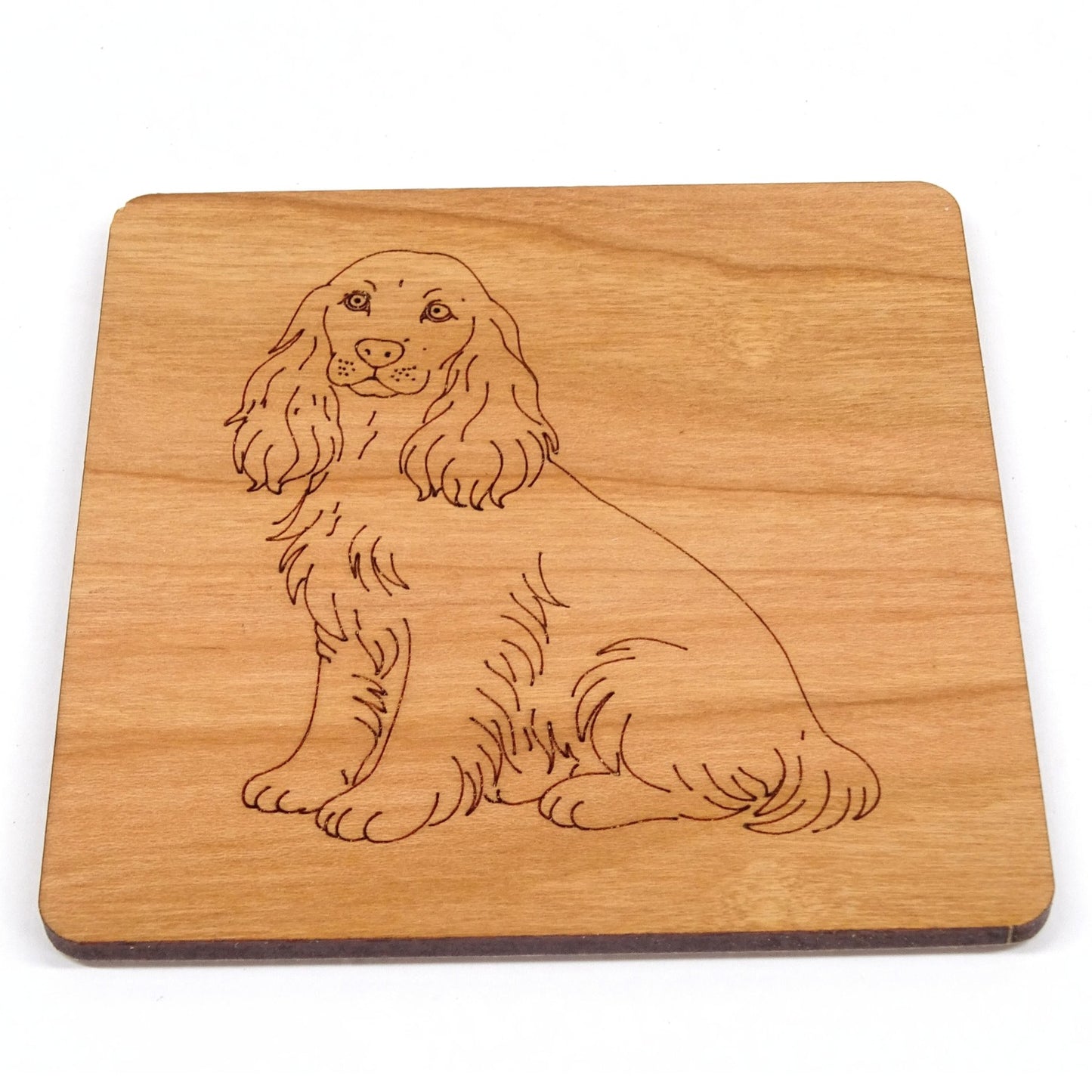 Cocker Spaniel Coaster | Laser Engraved Cherry Wood ideal Dog Lover Gift