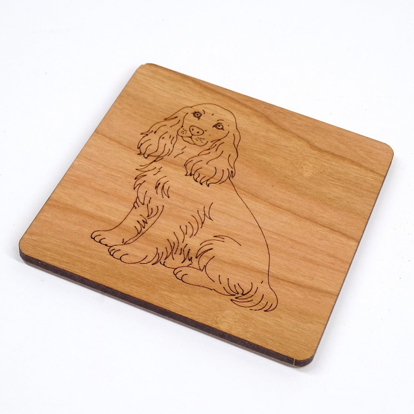 Cocker Spaniel Coaster | Laser Engraved Cherry Wood ideal Dog Lover Gift