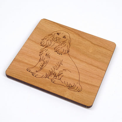Cocker Spaniel Coaster | Laser Engraved Cherry Wood ideal Dog Lover Gift
