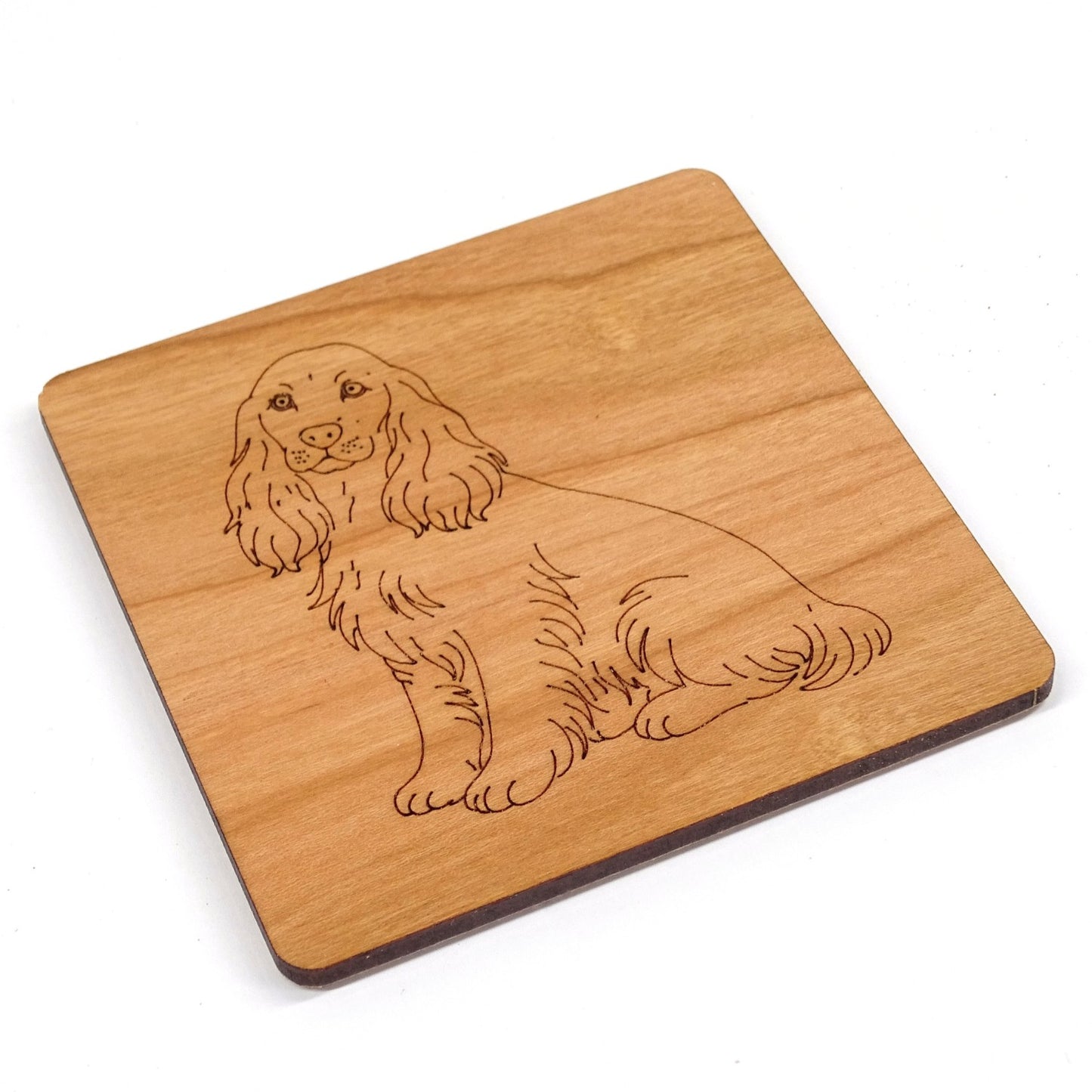 Cocker Spaniel Coaster | Laser Engraved Cherry Wood ideal Dog Lover Gift