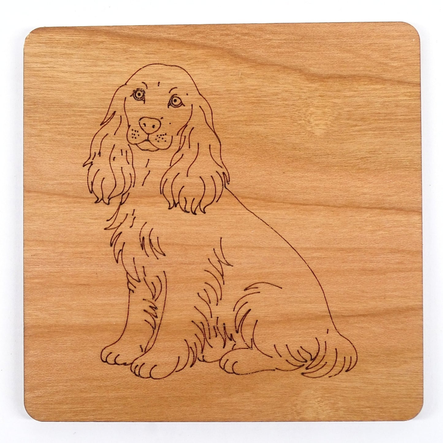 Cocker Spaniel Coaster | Laser Engraved Cherry Wood ideal Dog Lover Gift