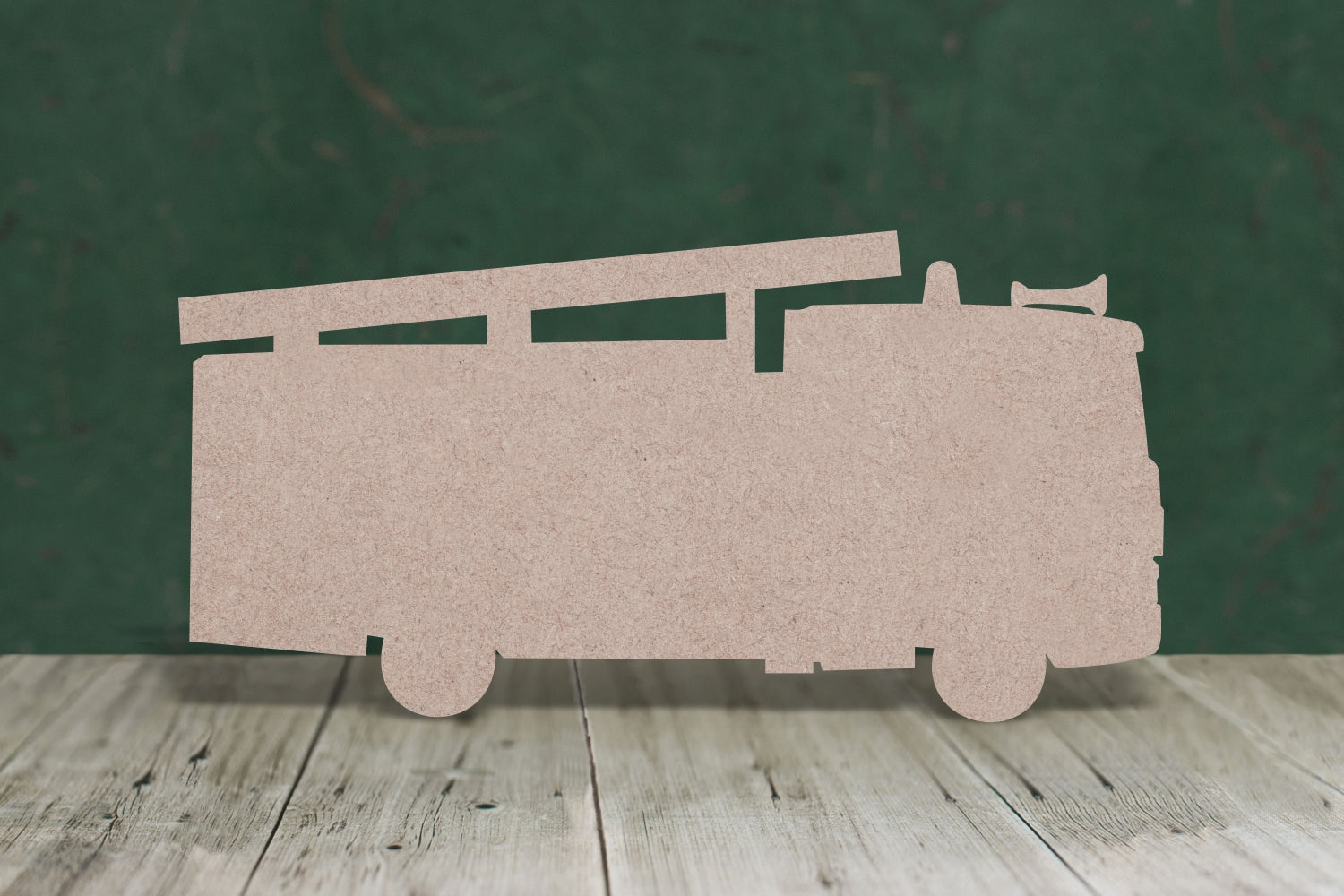 Fire engine cut-out - blank wooden shape, cut from 3mm thick MDF
