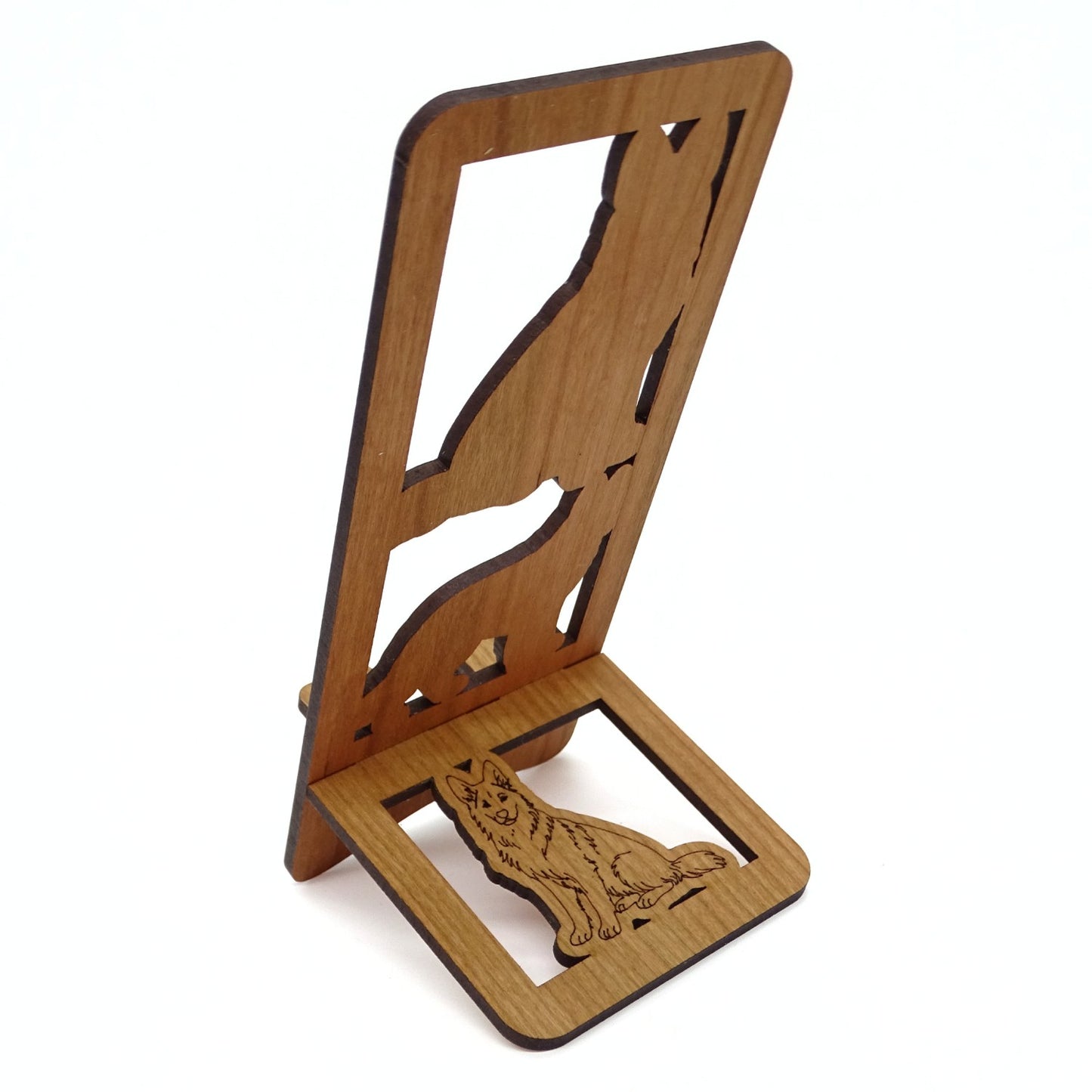 German Shepherd Phone Stand — Laser Cut Wooden Dog Lover Gift