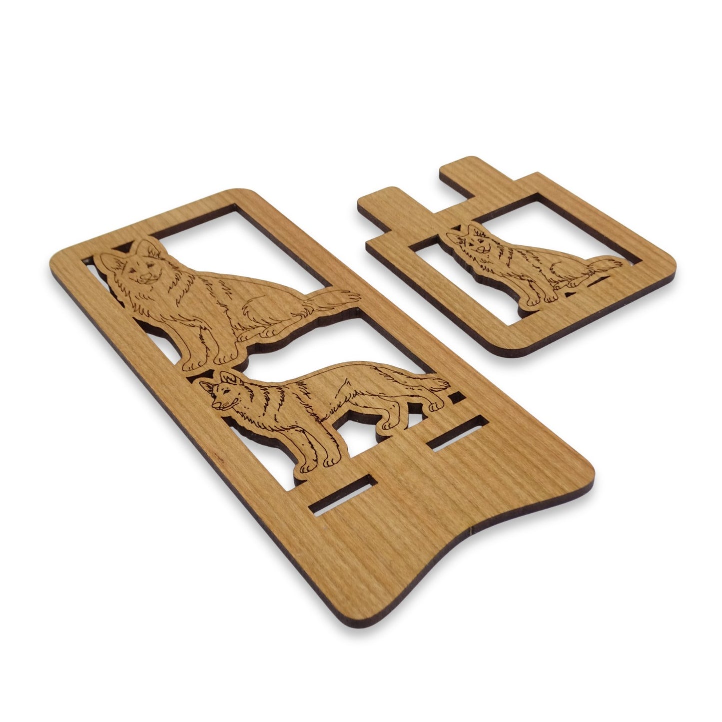German Shepherd Phone Stand — Laser Cut Wooden Dog Lover Gift