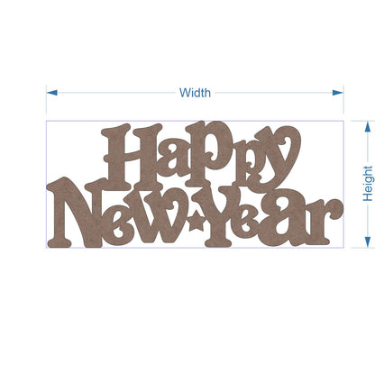 Happy New Year  text - 2mm MDF