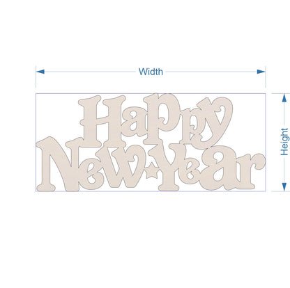 Happy New Year  text - 4mm Plywood