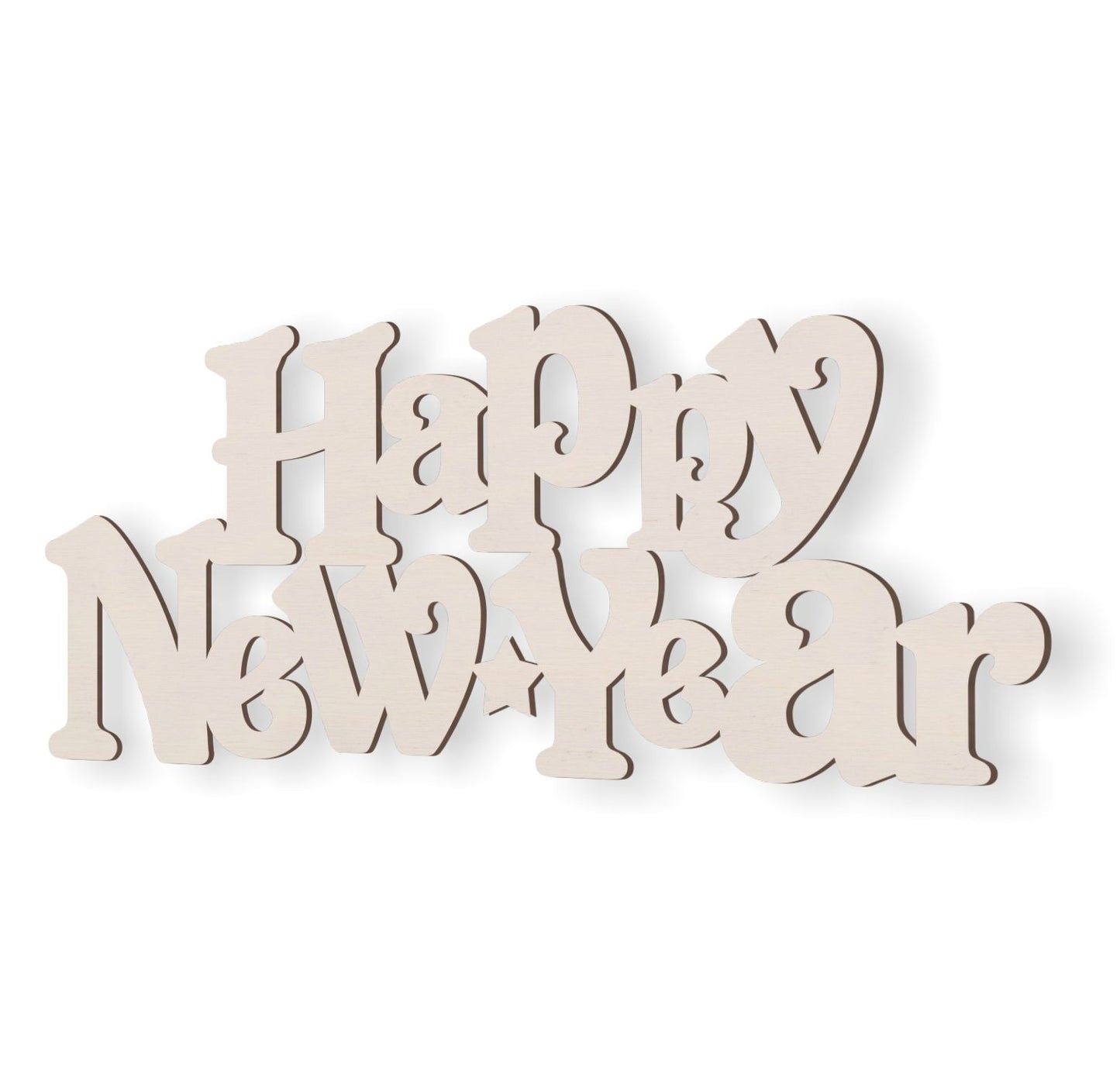 Happy New Year  text - 4mm Plywood