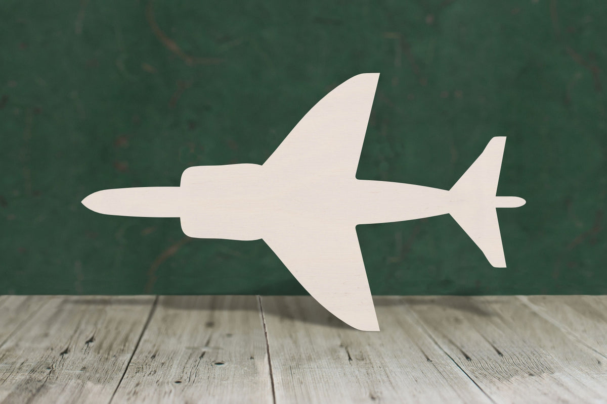 Harrier jet plane shape - wooden craft blank, cut from 4mm thick ...