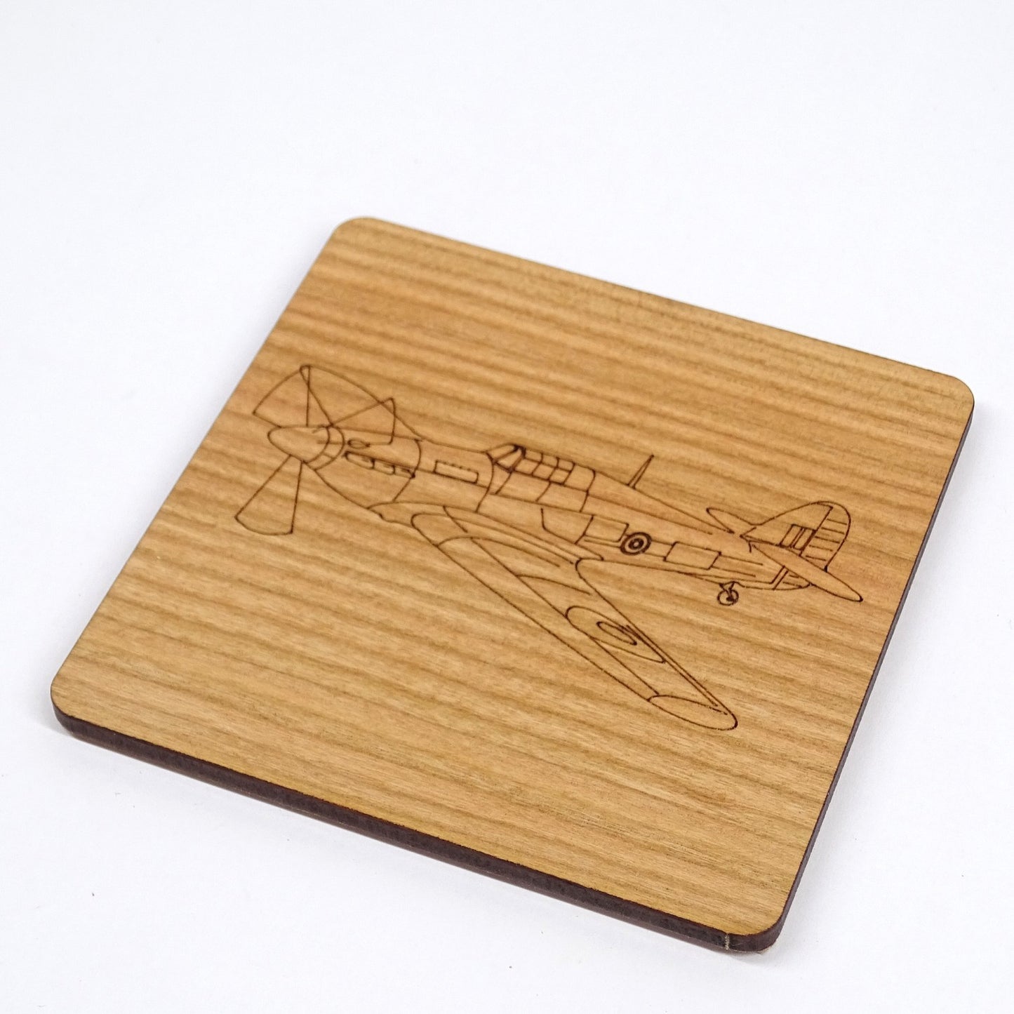 Hurricane Cherry Wood Coaster | Hawker Hurricane | WWII RAF Aircraft Gift