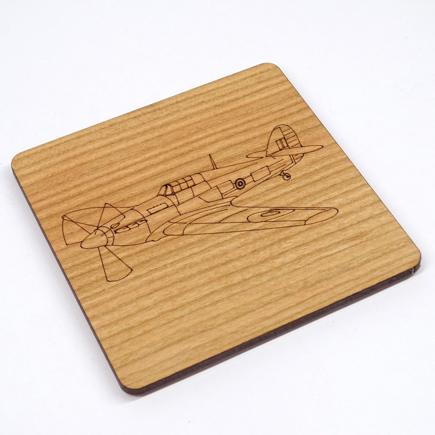 Hurricane Cherry Wood Coaster | Hawker Hurricane | WWII RAF Aircraft Gift
