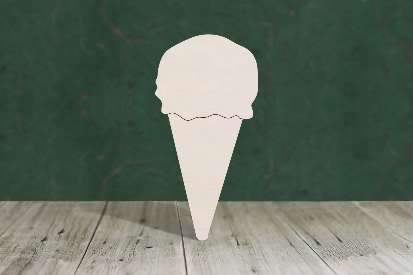 Ice cream 3 one scoop wooden craft shape - plywood