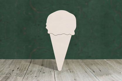 Ice cream 3 one scoop wooden craft shape - plywood