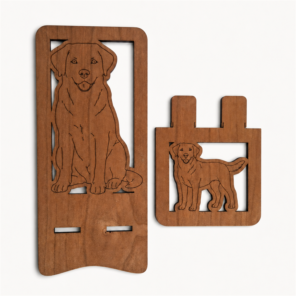 Labrador Phone Stand — Laser Cut Wooden Dog Lover Gift