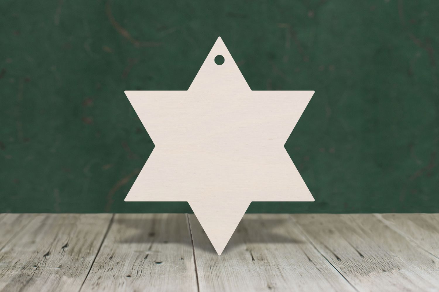 Six point star wooden shape to craft and decorate - 4mm thick plywood ...