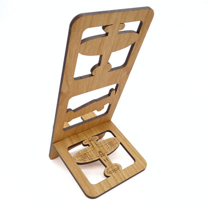 Spitfire Phone Stand — Laser Cut Wooden Aviation Gift