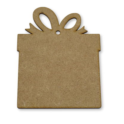 2mm thick mdf present shape showing the hole position on a white background