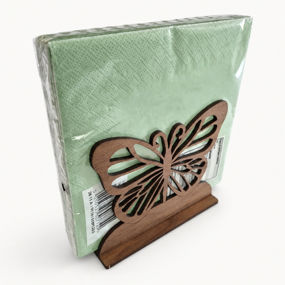 Butterfly Napkin Holder — Laser Cut Walnut Wood Table Accessory