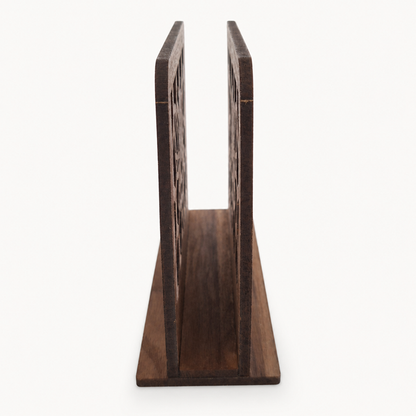 Bee & Honeycomb Napkin Holder — Laser Cut Walnut Wood Table Accessory